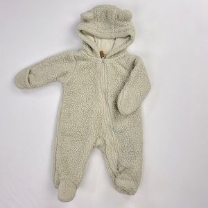 Carters Newborn Baby Bear Suit Cream Sherpa Gender Neutral Ears Footed Winter